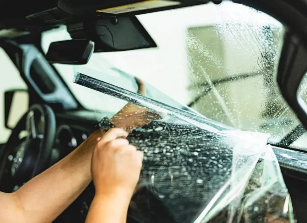 Windshield protection film installation